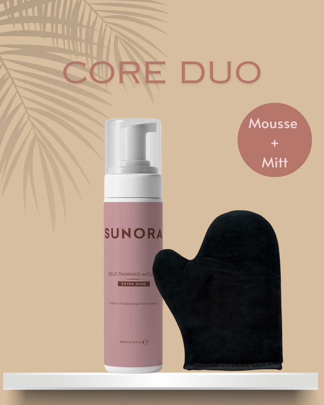SUNORA Core Duo Bundle - Self Tanning Mousse + Velvet Tanning Mitt