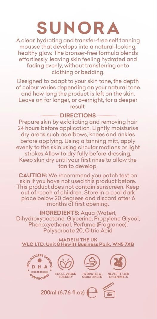 SUNORA Self-Tanning Mousse Clear | Melon Scent