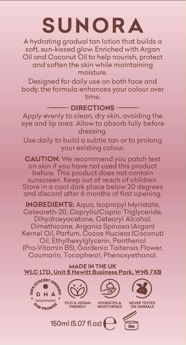 SUNORA Gradual Tanning Lotion | Coconut Scent