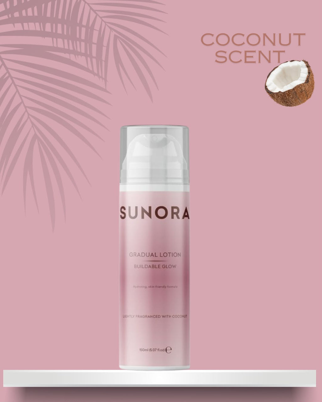 SUNORA Gradual Tanning Lotion with Coconut Oil and Argan Oil | Coconut Scent