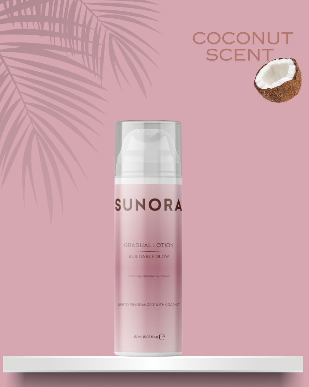 SUNORA Gradual Tanning Lotion with Coconut Oil and Argan Oil | Coconut Scent