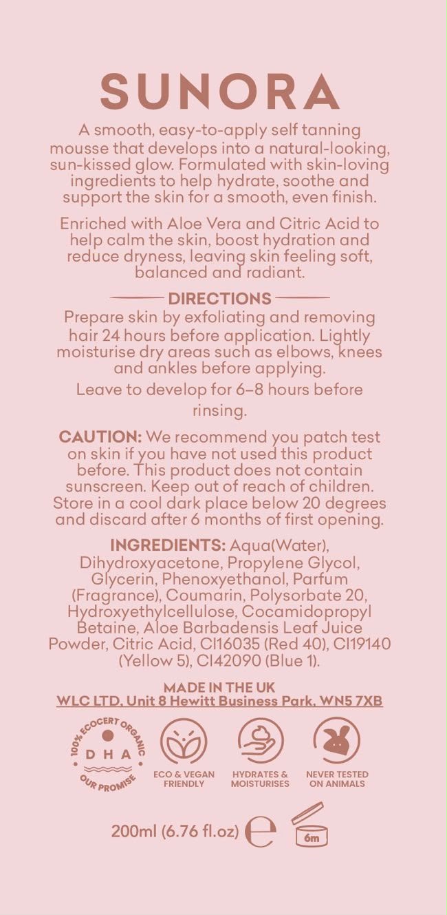 SUNORA Self-Tanning Mousse Medium | Vanilla Scent